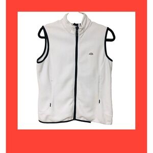 Terry‎ Zip Golf Vest Jacket Women's M Orchid Island Gear Sport Tennis White